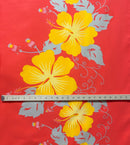 Hibiscus Double Border Polyester Fabric | Islands Fabric