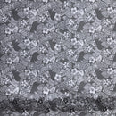 Polynesian Hibiscus & Plumeria Flowers Traditional Tattoo Single Border Poly-Cotton Fabric | Islands Fabric