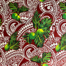 Longan, Traditional Tattoo Background Poly Cotton Fabric | Islands Fabric