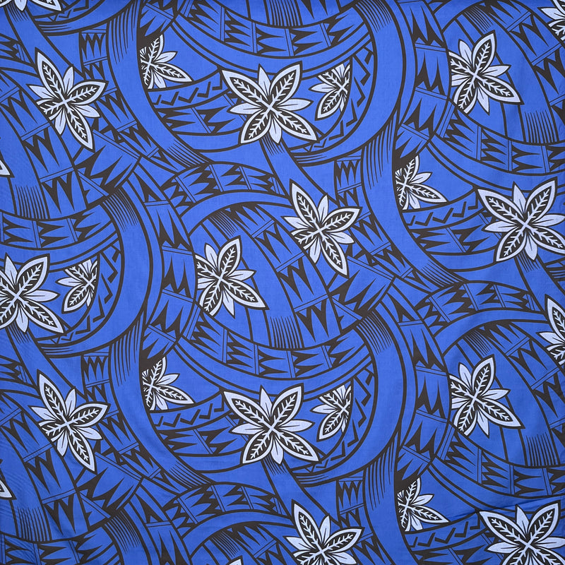 Floral Traditional Polynesian Tattoo Background Fabric | Poly cotton