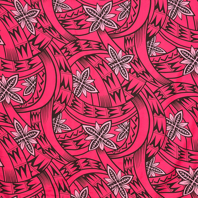 Floral Traditional Polynesian Tattoo Background Fabric | Poly cotton