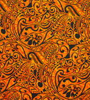 Polynesian Tribal Stems & Leaves All Over Design Cotton Light Barkcloth Fabric | Islands Fabric