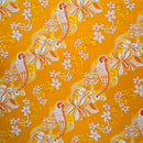 Diagonal Hibiscus Plumeria Sea Turtle Swirl Design Peachskin Fabric | Islands Fabric