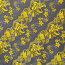 Diagonal Hibiscus Plumeria Sea Turtle Swirl Design Peachskin Fabric | Islands Fabric