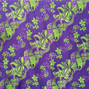 Diagonal Hibiscus Plumeria Sea Turtle Swirl Design Peachskin Fabric | Islands Fabric