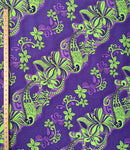 Diagonal Hibiscus Plumeria Sea Turtle Swirl Design Peachskin Fabric | Islands Fabric