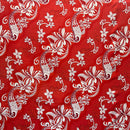 Diagonal Hibiscus Plumeria Sea Turtle Swirl Design Peachskin Fabric | Islands Fabric