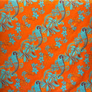 Diagonal Hibiscus Plumeria Sea Turtle Swirl Design Peachskin Fabric | Islands Fabric