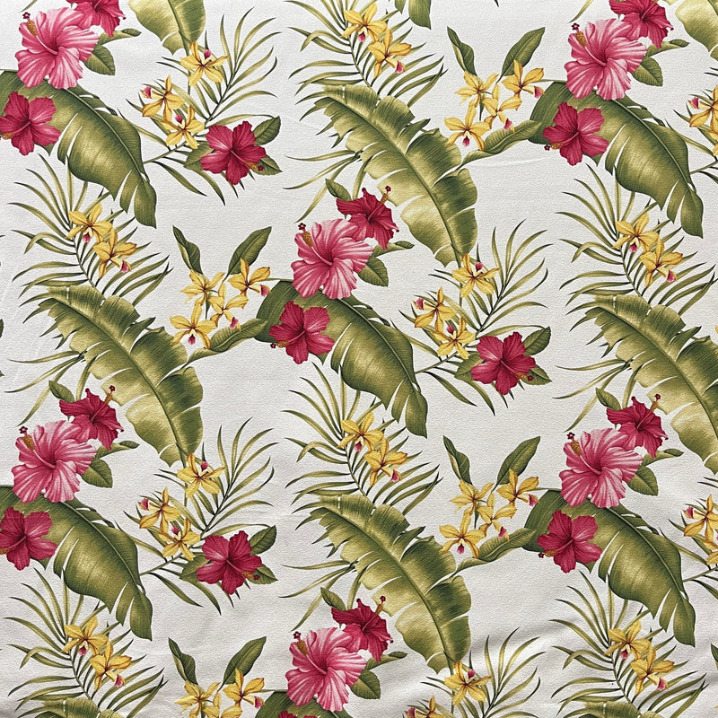 Hibiscus Banana Leaf Upholstery Fabric | Islands Fabric