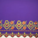 Floral Embroidered Border Polyester Fabric| Islands Fabric