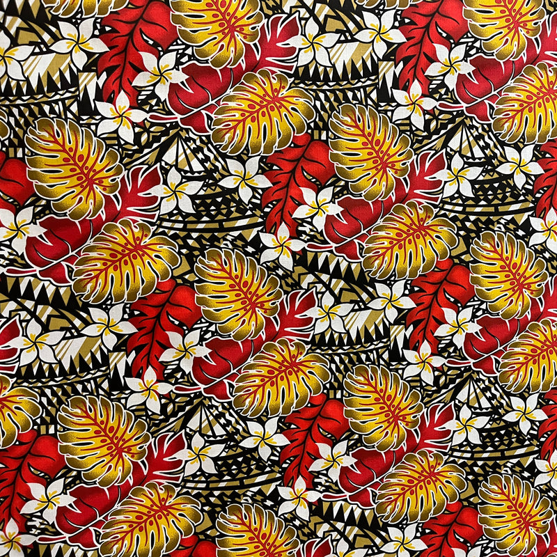 Tiare Split Leaf Monstera Poly-Cotton Fabric | Islands Fabric