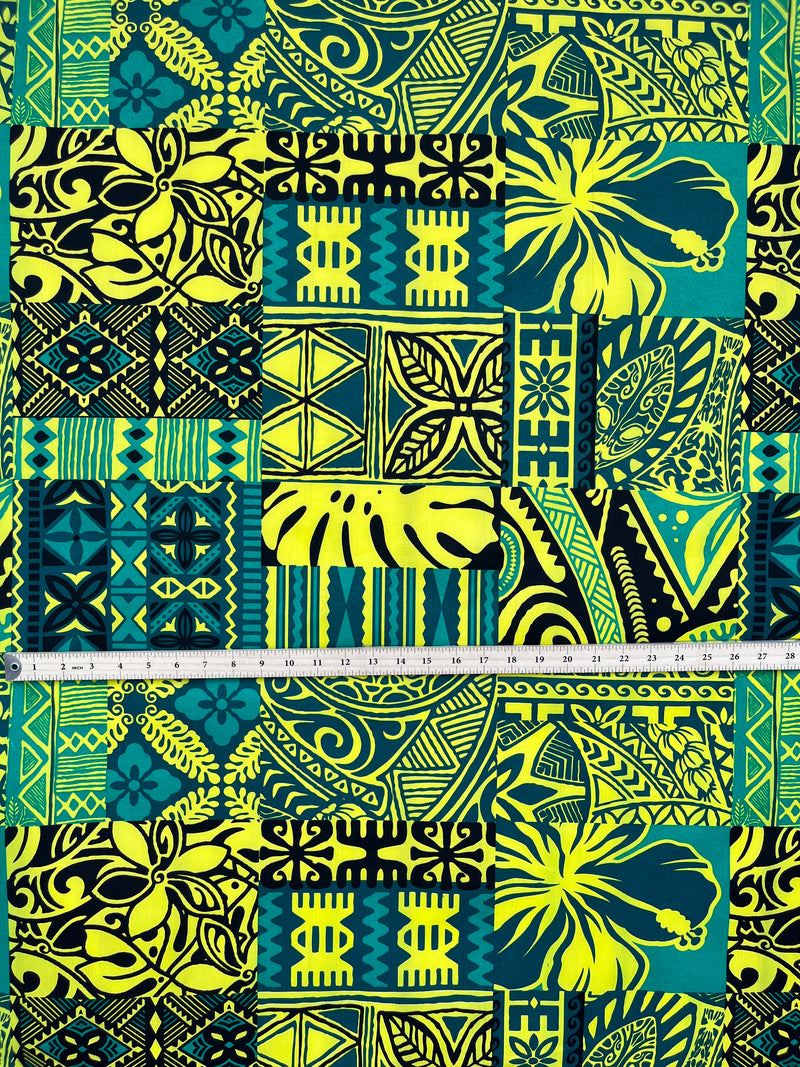 Traditional Polynesian Tapa design Fabric| Polyester
