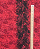 All Over Monstera Leaves Firm Fen Turtle Single Border Poly-Cotton | Islands Fabric