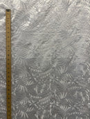 White Island Floral Bloom Bridal Embroidery Polyester Fabric | Islands Fabric