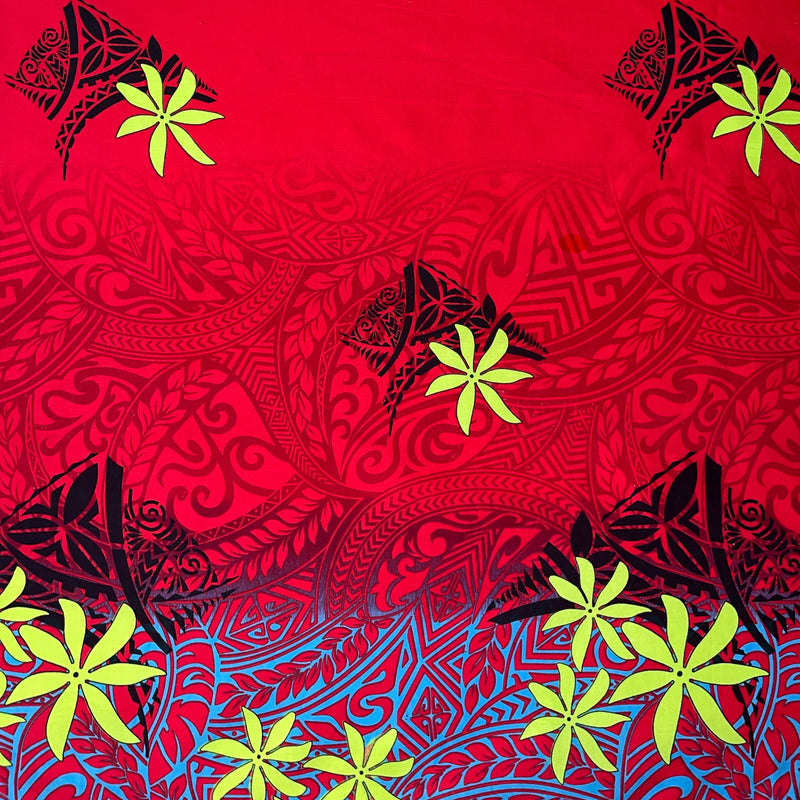 Tiare Traditional Tattoo Gradient Cotton Fabric | Islands Fabric