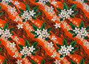 Tiare & Banana Leaf Tribal Design Cotton Fabric | Islands Fabric