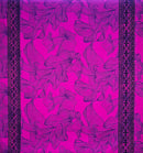 Lily with Tapa Double Border Cotton Light Barkcloth Fabric | Islands Fabric