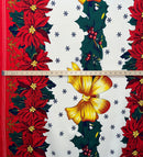 Golden Bow Poinsettia Holiday Polyester Fabric | Islands Fabric