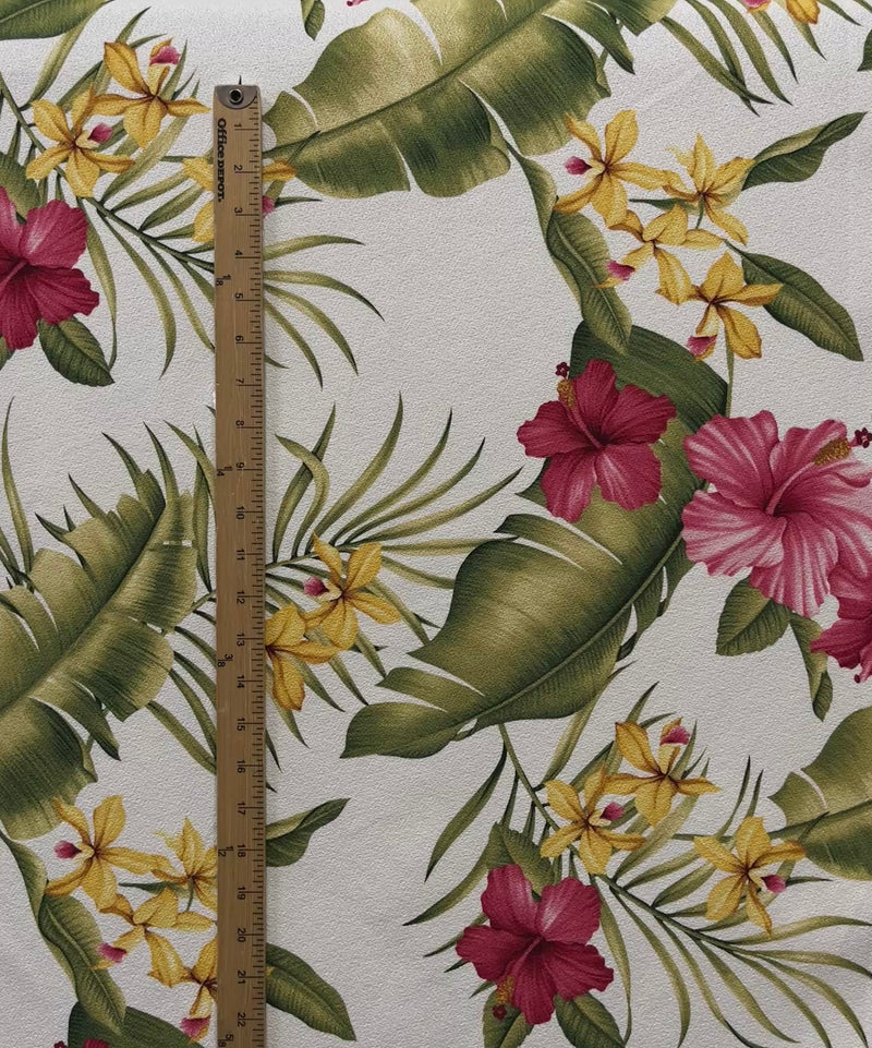 Hibiscus Banana Leaf Upholstery Fabric | Islands Fabric