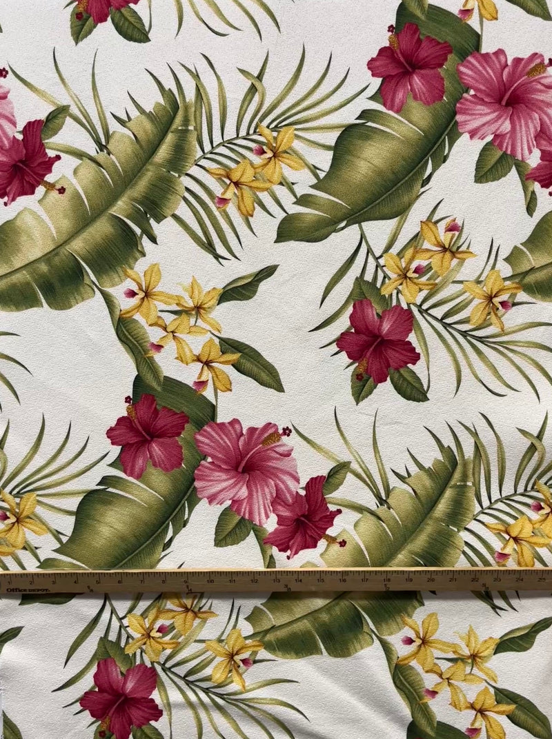 Hibiscus Banana Leaf Upholstery Fabric | Islands Fabric