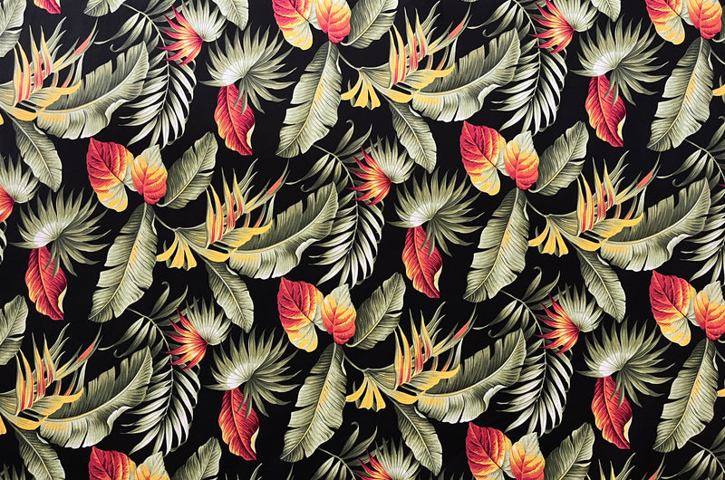 Multicolor Palm Leaves Upholstery Cotton Fabric | Islands Fabric