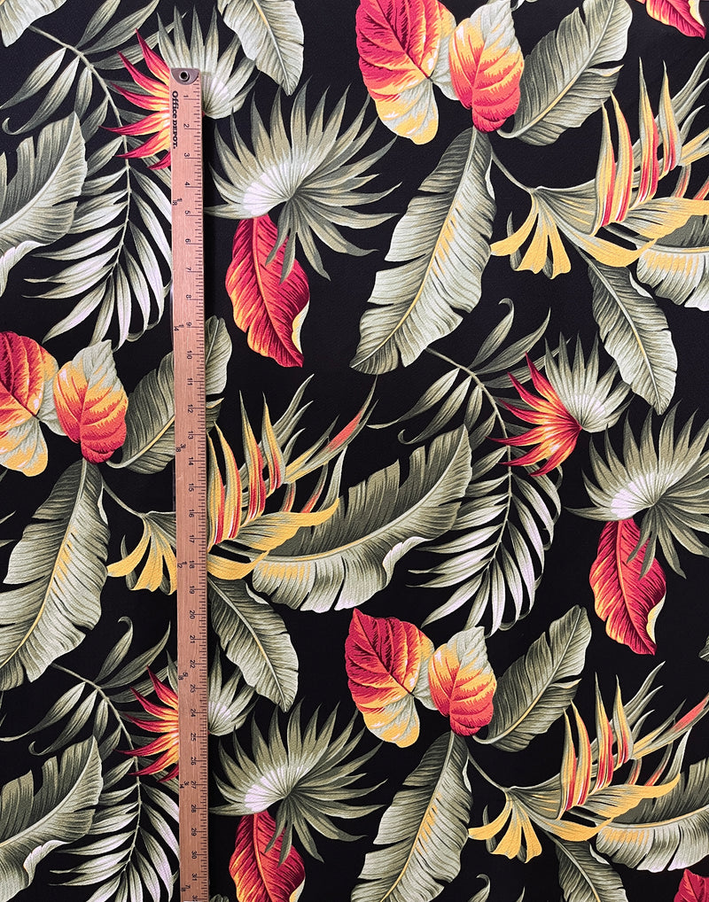 Multicolor Palm Leaves Upholstery Cotton Fabric | Islands Fabric