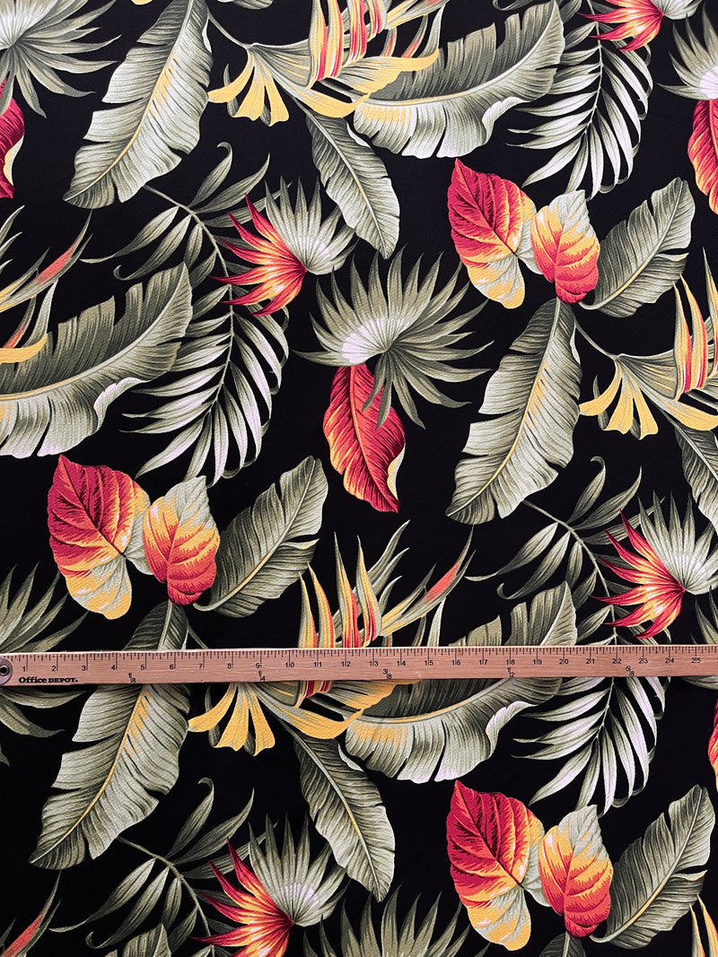 Multicolor Palm Leaves Upholstery Cotton Fabric | Islands Fabric