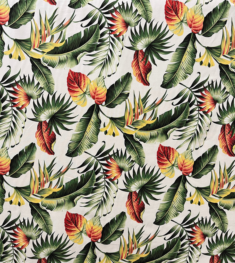 Multicolor Palm Leaves Upholstery Cotton Fabric | Islands Fabric