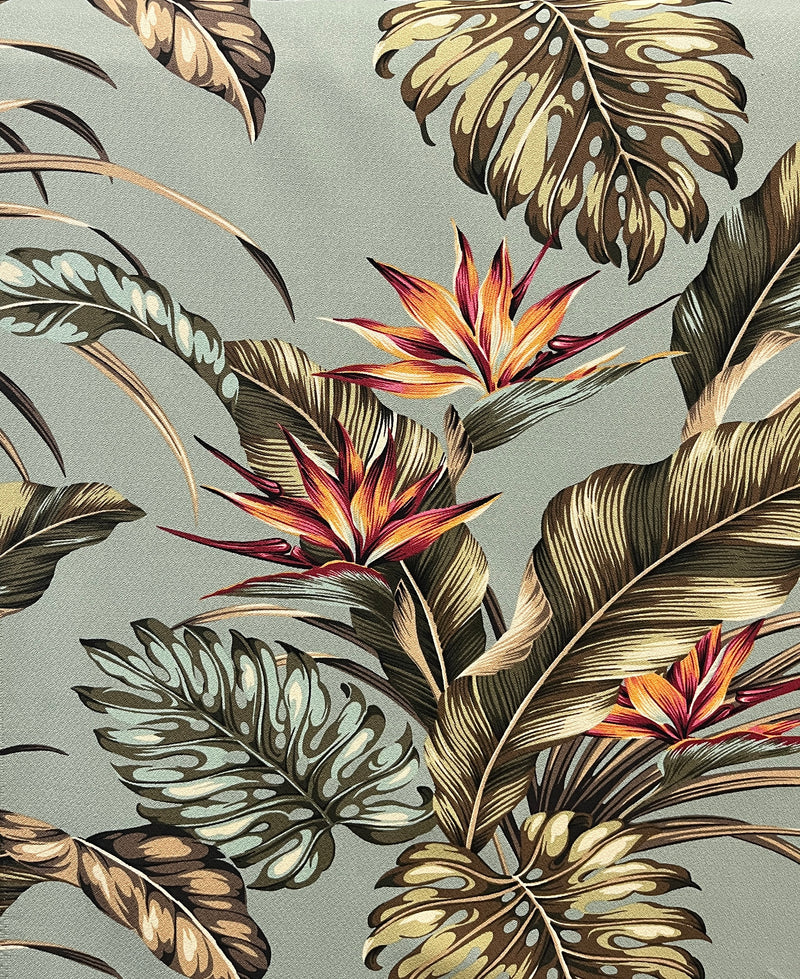 Monstera Banana Leaves Birds of Paradise Upholstery Fabric | Islands Fabric