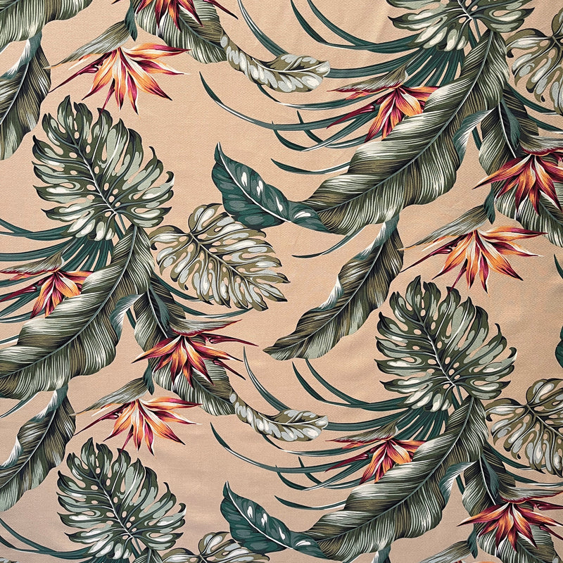 Monstera Banana Leaves Birds of Paradise Upholstery Fabric | Islands Fabric