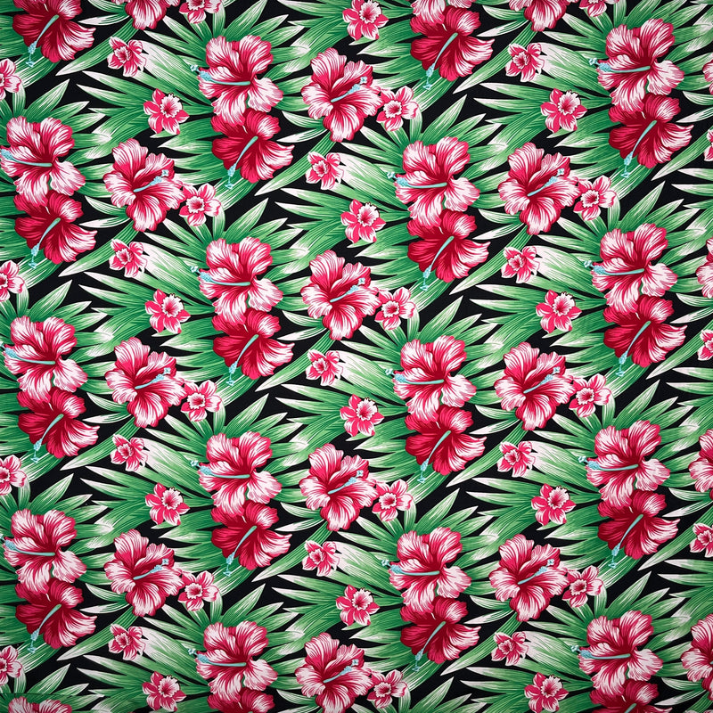 Hibiscus Floral Print Polyester Fabric | Islands Fabric