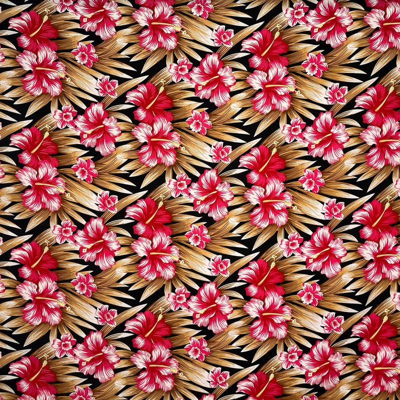 Hibiscus Floral Print Polyester Fabric | Islands Fabric