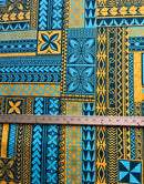 Polynesian Geometric Symmetrical design Peachskin Fabric | Islands Fabric