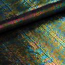 Illusion Anaconda Foil Printed Stretch Velvet Fabric | Blue Moon Fabrics
