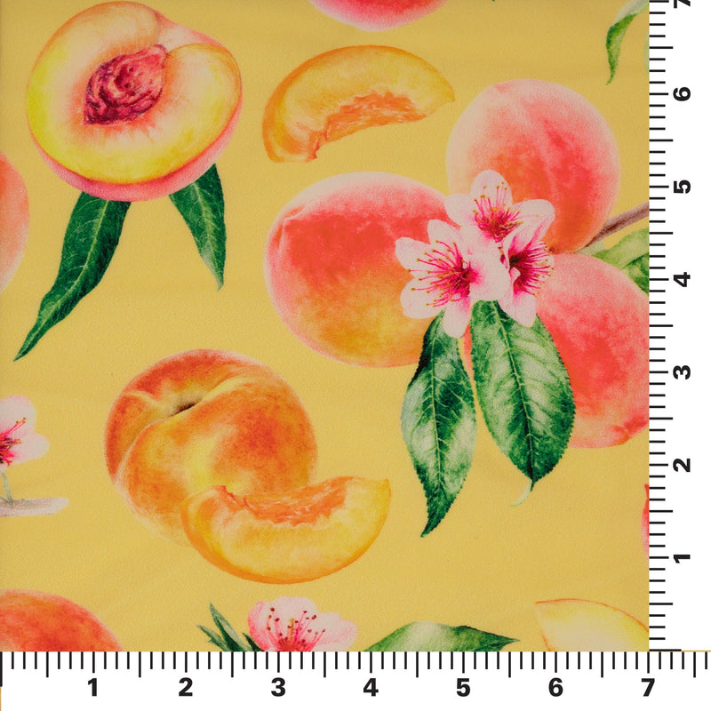 It's All Peachy Printed Spandex Fabric | Blue Moon Fabrics