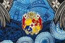 Royal colored Kingdom of Tonga Seal Plumeria Tattoo Design Sarong