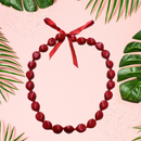 Red colored Kukui Nut Lei 