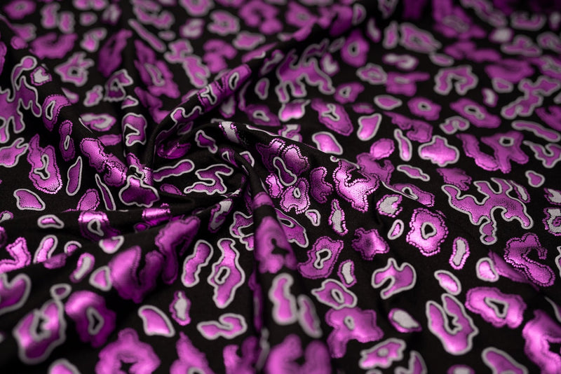Leo Party Foil Printed Spandex Fabric | Blue Moon Fabrics