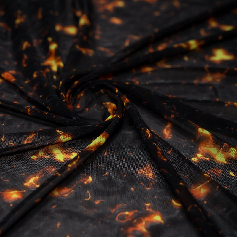 Molten Magma Printed Power Mesh Fabric | Blue Moon Fabrics