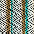 Brown and Turquoise Zig Zag Printed Spandex | Blue Moon Fabrics