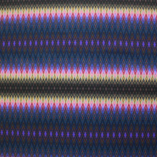 Fun Tribal Stripe Printed Spandex | Blue Moon Fabrics