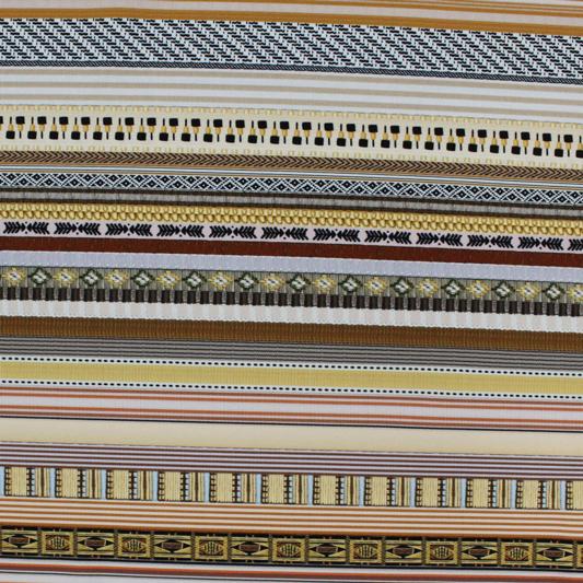 Embroidered Ribbons Printed Spandex | Blue Moon Fabrics
