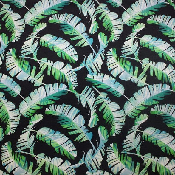 Tossed Feathers Printed Spandex | Blue Moon Fabrics