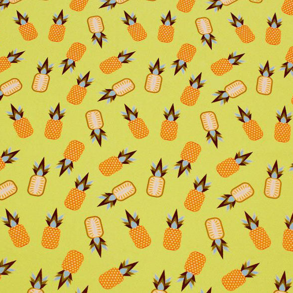 Kawaii Pineapple Party Printed Spandex | Blue Moon Fabrics