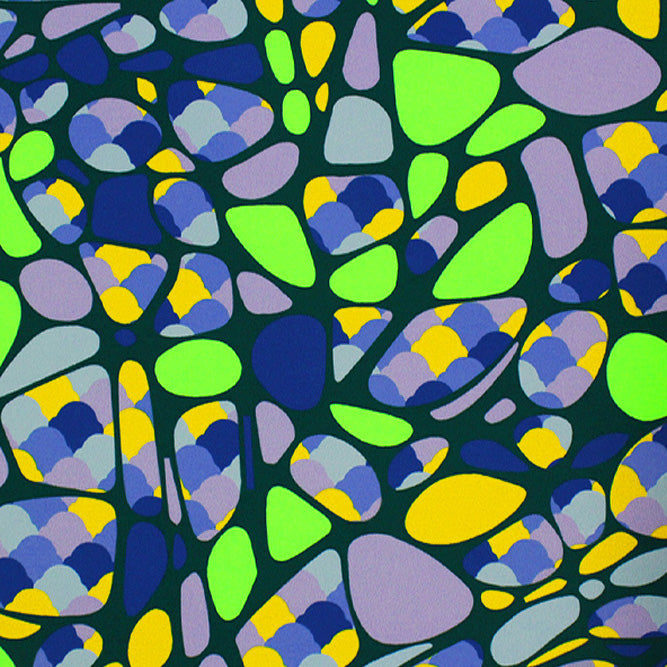 Neon Party Pebbles Printed Spandex Fabric | Blue Moon Fabrics