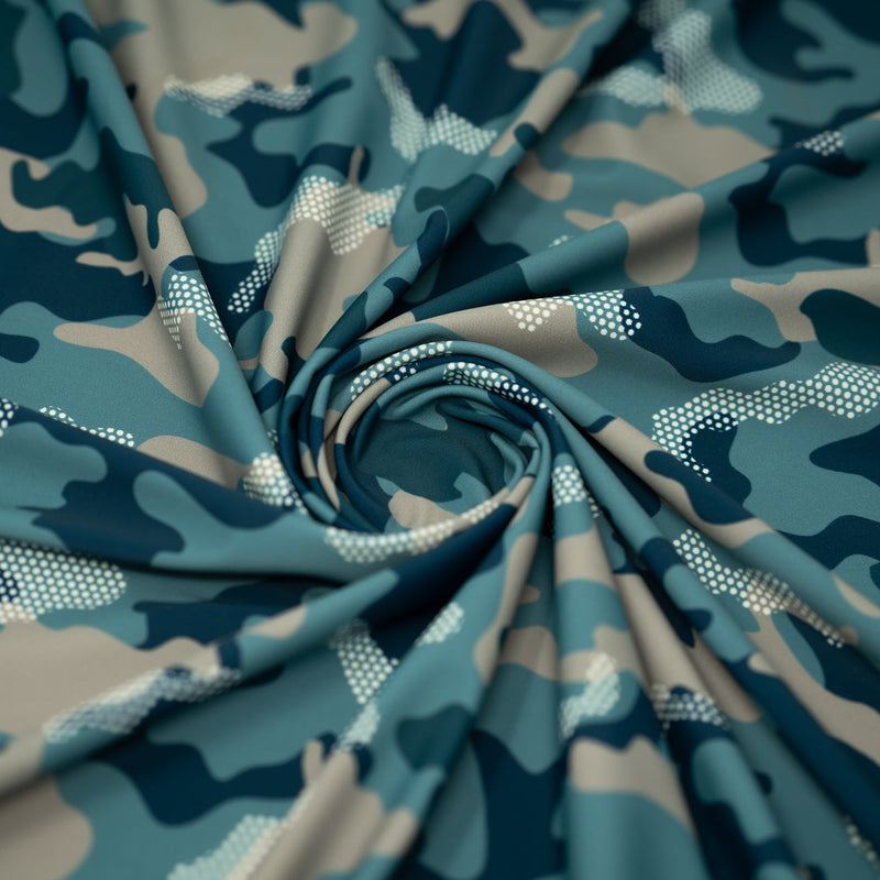 Fiji Camouflage Printed Spandex Fabric | Blue Moon Fabrics