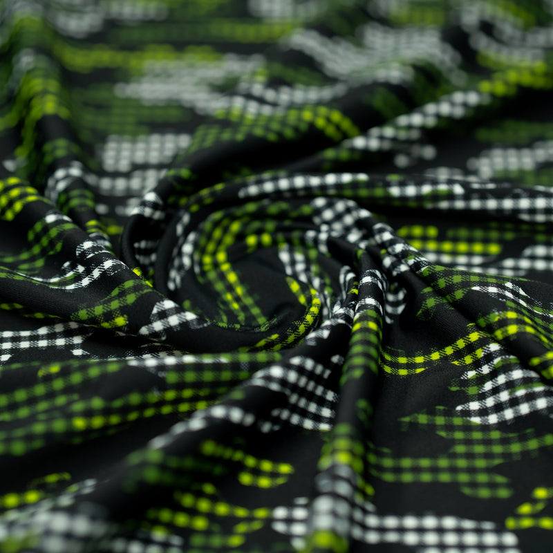 Camouflage Plaid Printed Spandex Fabric | Blue Moon Fabrics