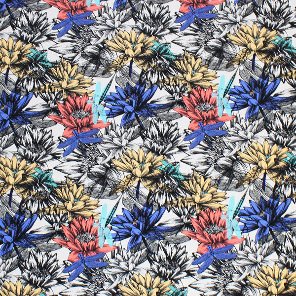 Unfinished Daisies Printed Spandex | Blue Moon Fabrics