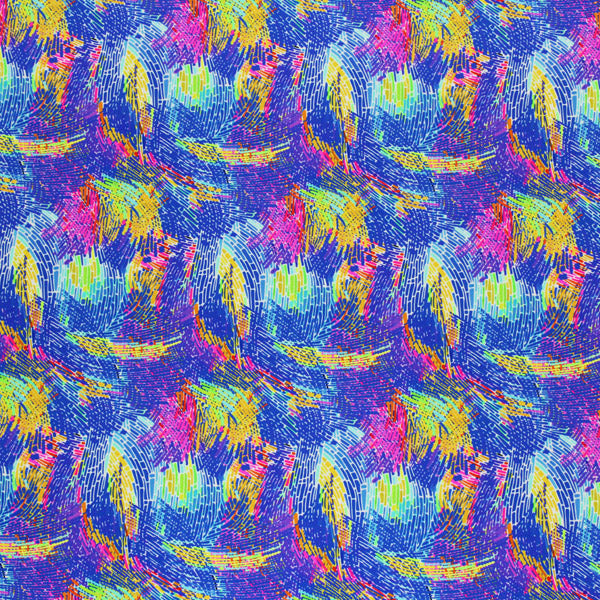 Abstract Strokes Spandex Fabric | Blue Moon Fabrics