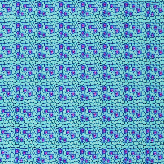 Aquatic Abstract Cells Printed Spandex | Blue Moon Fabrics